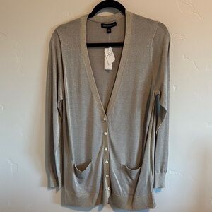 Banana republic lightweight gold, lame matte cardigan. NWT